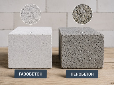 Сравнение газобетона и пенобетона
